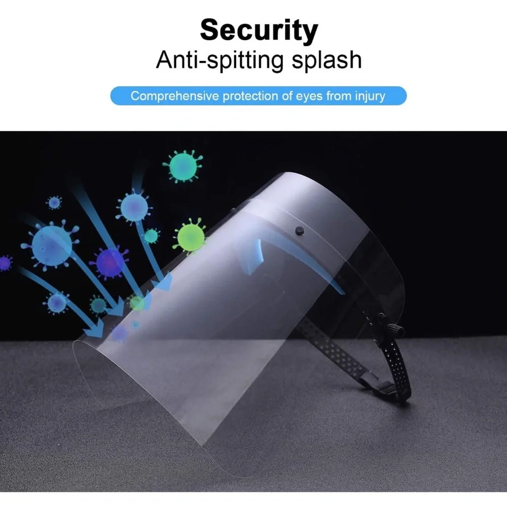 Clear Face Shield Visor Safety Reusable Protective Adjustable Headgear 3 Pack
